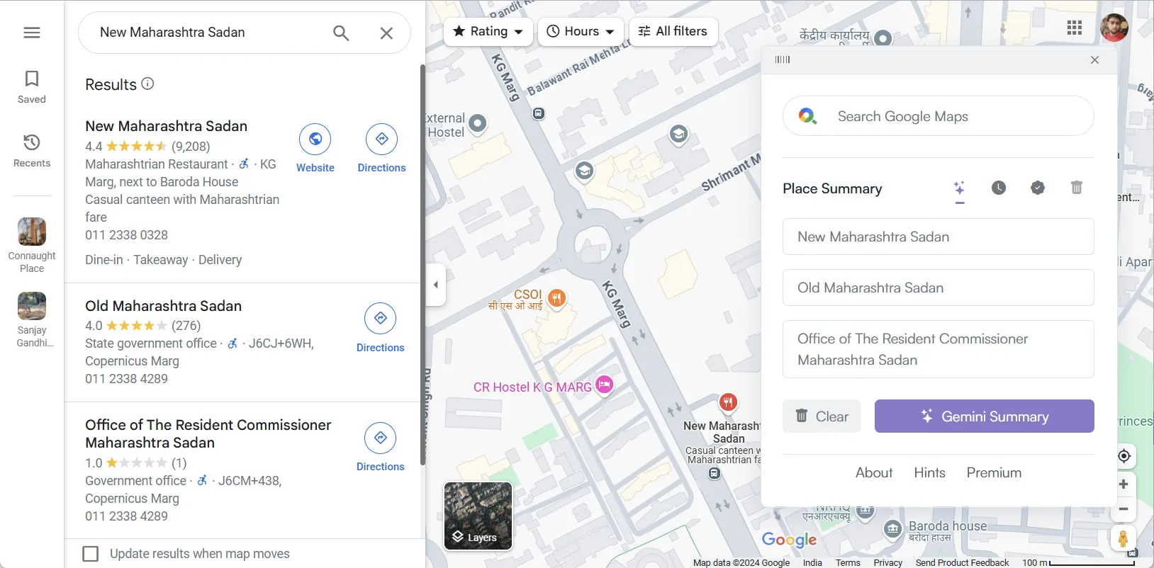 Tính năng Page Summary của The Maps Express giúp tóm tắt thông tin địa điểm nổi bật trên trang web.