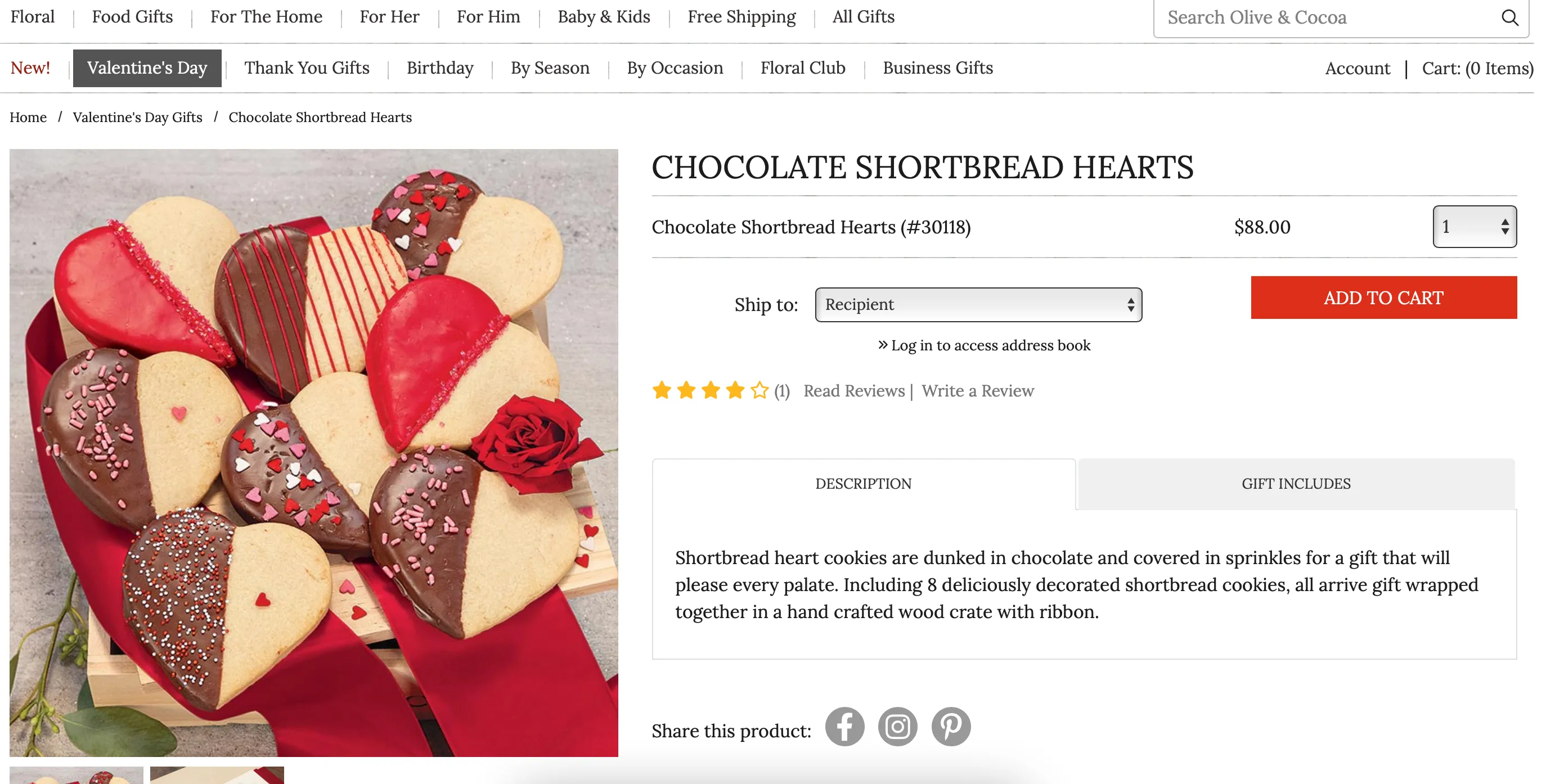 Trang chủ Olive &amp; Cocoa với các hộp quà Valentine sang trọng và bánh kẹo