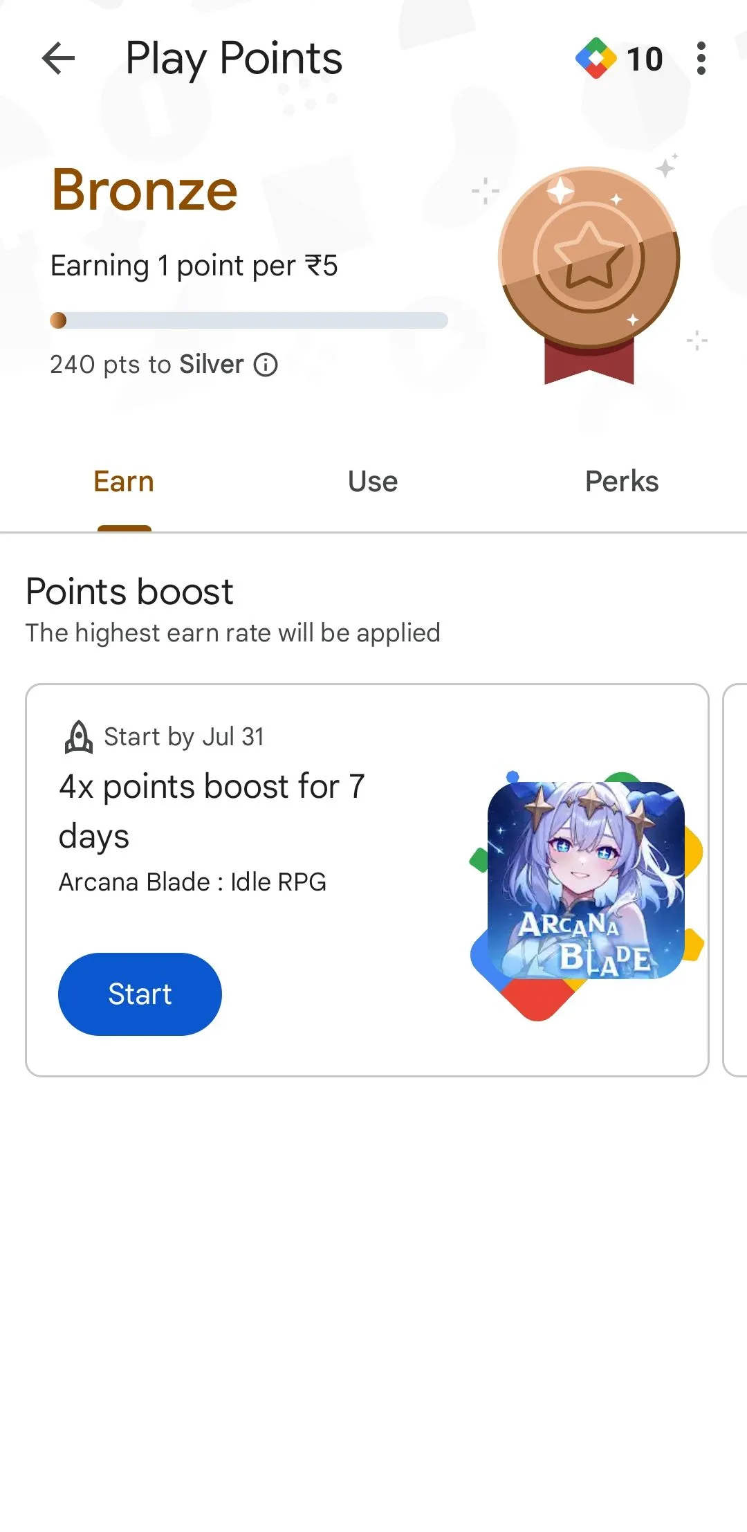 Trang Google Play Points trong Cửa hàng Play, khuyến khích người dùng tham gia để kiếm điểm thưởng