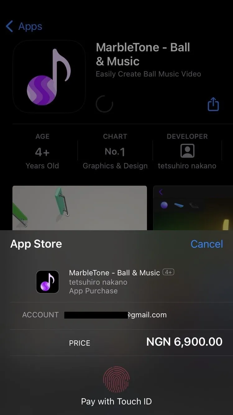 Trang xác nhận tải ứng dụng trên App Store yêu cầu xác thực