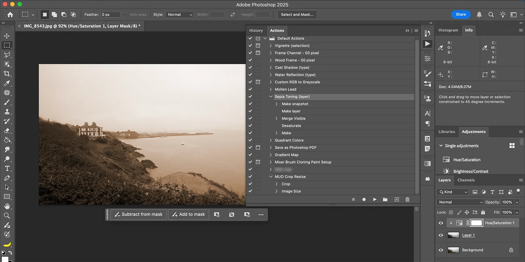 Tự động chỉnh sửa ảnh tông nâu đỏ bằng Photoshop Actions