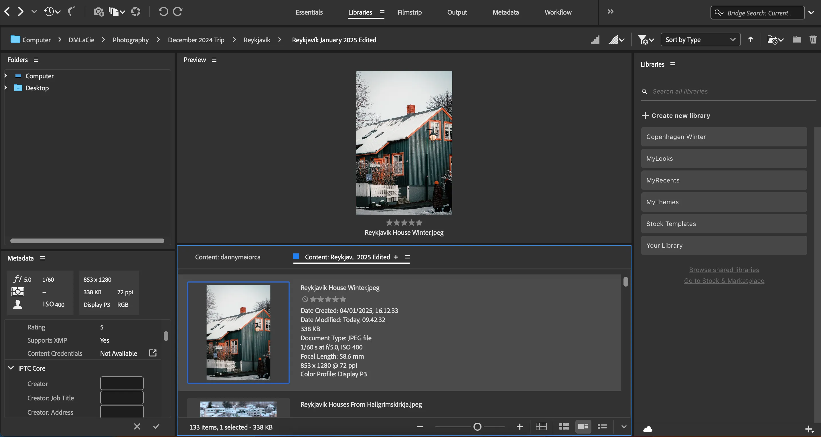 Tùy chỉnh kích thước hình thu nhỏ (thumbnail) trong giao diện Adobe Bridge giúp người dùng dễ dàng xem và quản lý bộ sưu tập ảnh