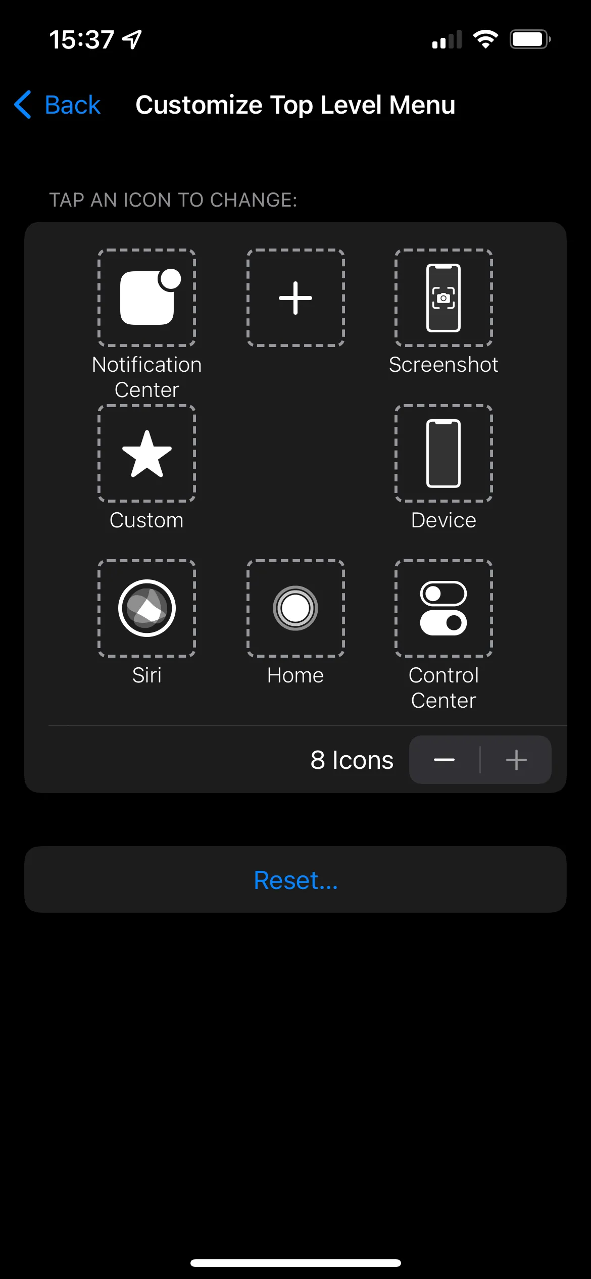 Tùy chỉnh menu AssistiveTouch để thêm chức năng chụp màn hình trên iPhone