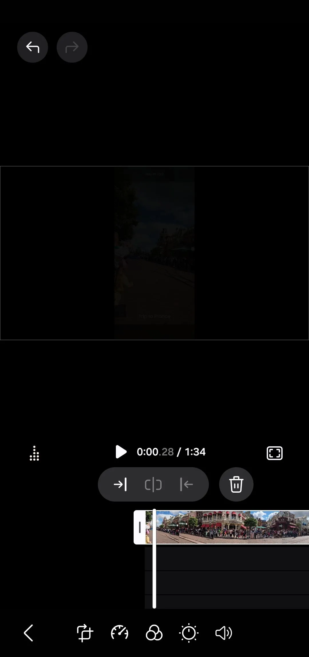 Tùy chọn chỉnh sửa clip trong Samsung Studio