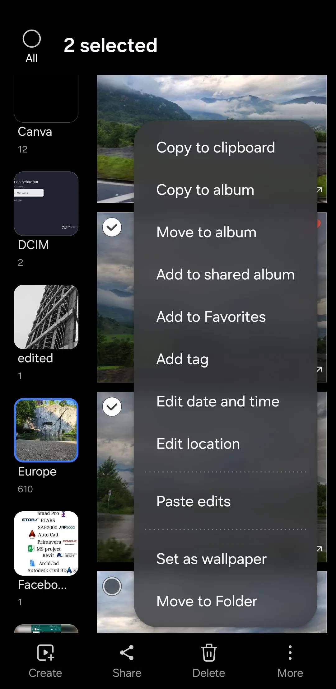 Tùy chọn &quot;Dán Chỉnh Sửa&quot; (Paste Edits) giúp áp dụng nhanh chóng các thiết lập ảnh trên ứng dụng Samsung Gallery.