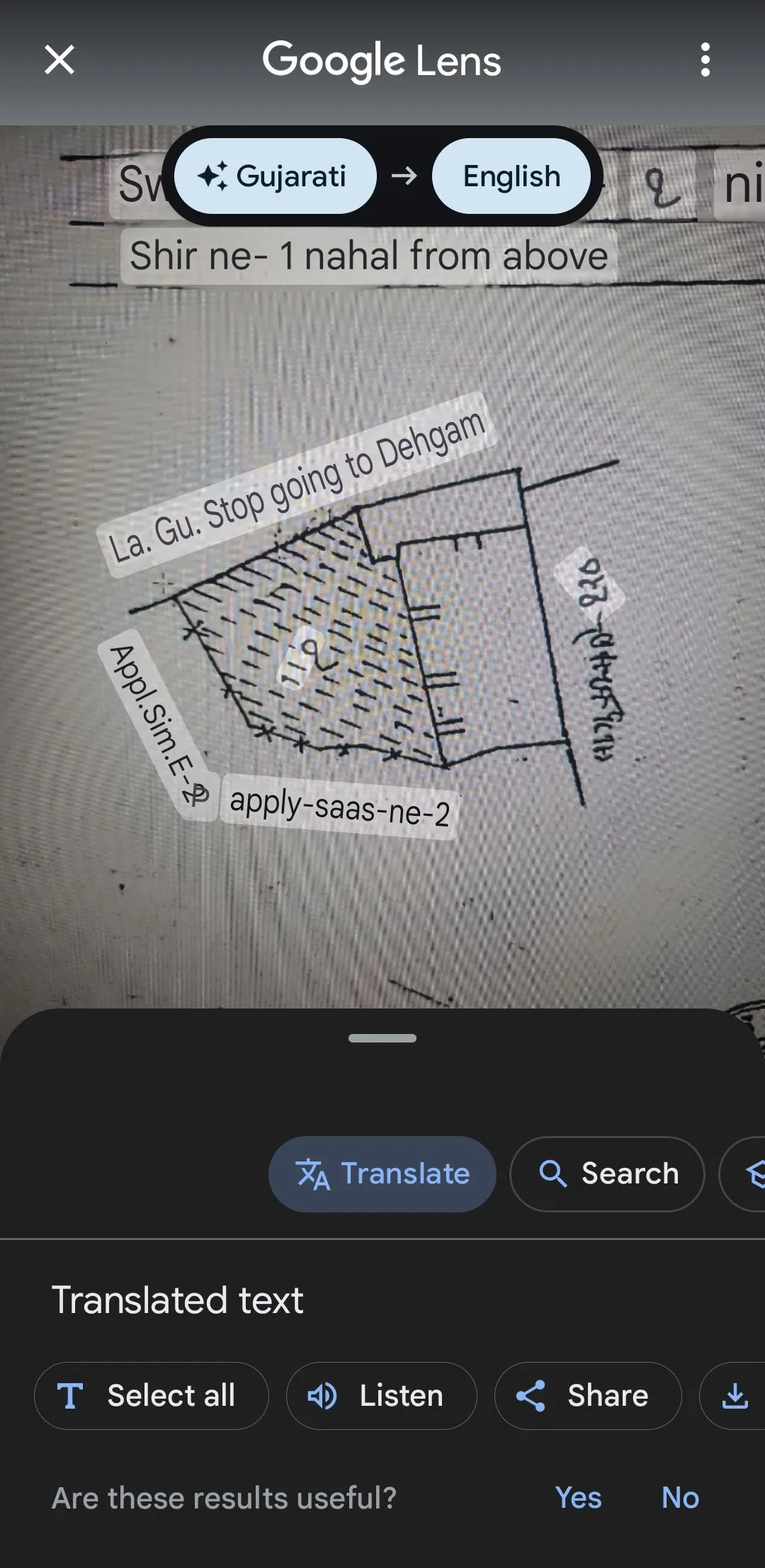 Tùy chọn dịch văn bản của Google Lens trong ứng dụng Google Photos