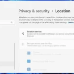 Tùy chọn dịch vụ vị trí trong cài đặt Windows 11
