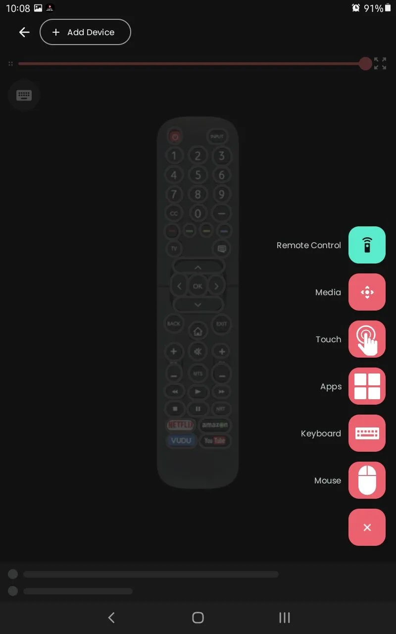 Tùy chọn giao diện remote trong ứng dụng điều khiển Hisense TV