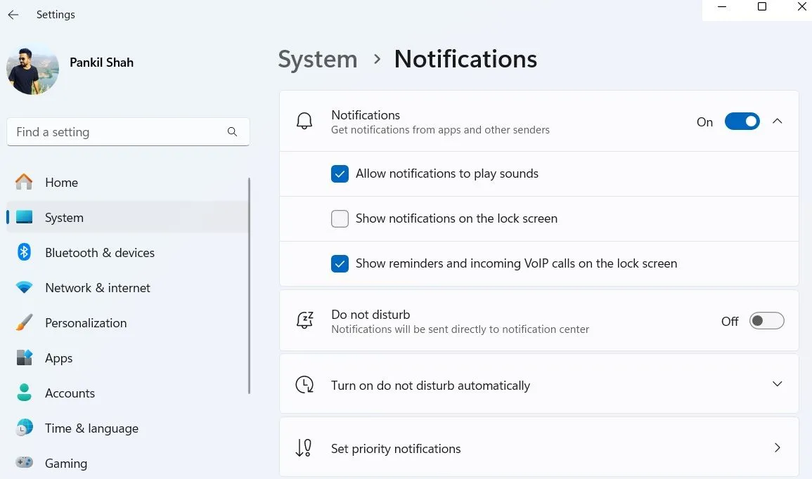 Tùy chọn hiển thị thông báo trên màn hình khóa Windows 11