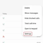 Tùy chọn mở cài đặt cuộc gọi trên điện thoại Samsung