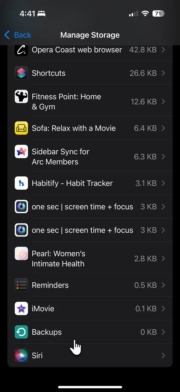 Tùy chọn Sao lưu iCloud để quản lý bản sao lưu thiết bị