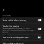 Tùy chọn tự động xóa ảnh chụp màn hình trong cài đặt Samsung One UI 6.1