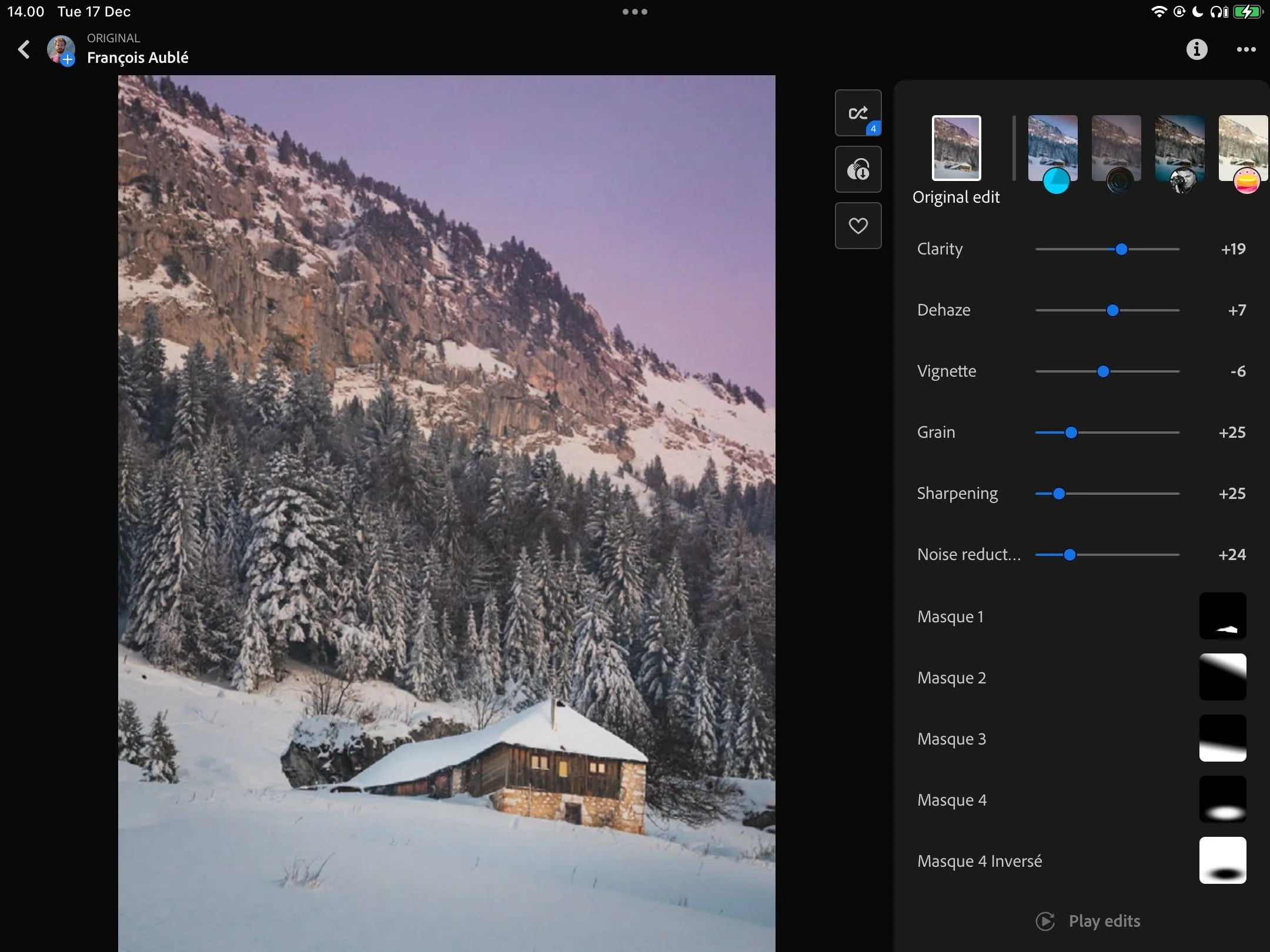 Ứng dụng Lightroom trên iPad hiển thị giao diện duyệt ảnh và xem quy trình chỉnh sửa từ cộng đồng nhiếp ảnh