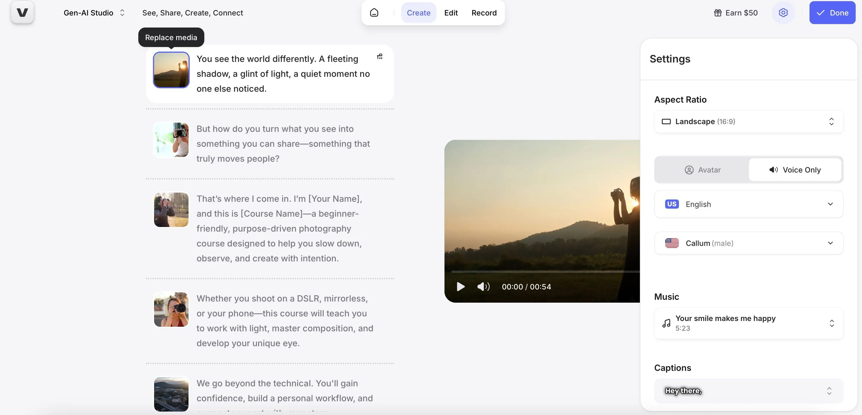 Veed.io tạo video quảng cáo tự động