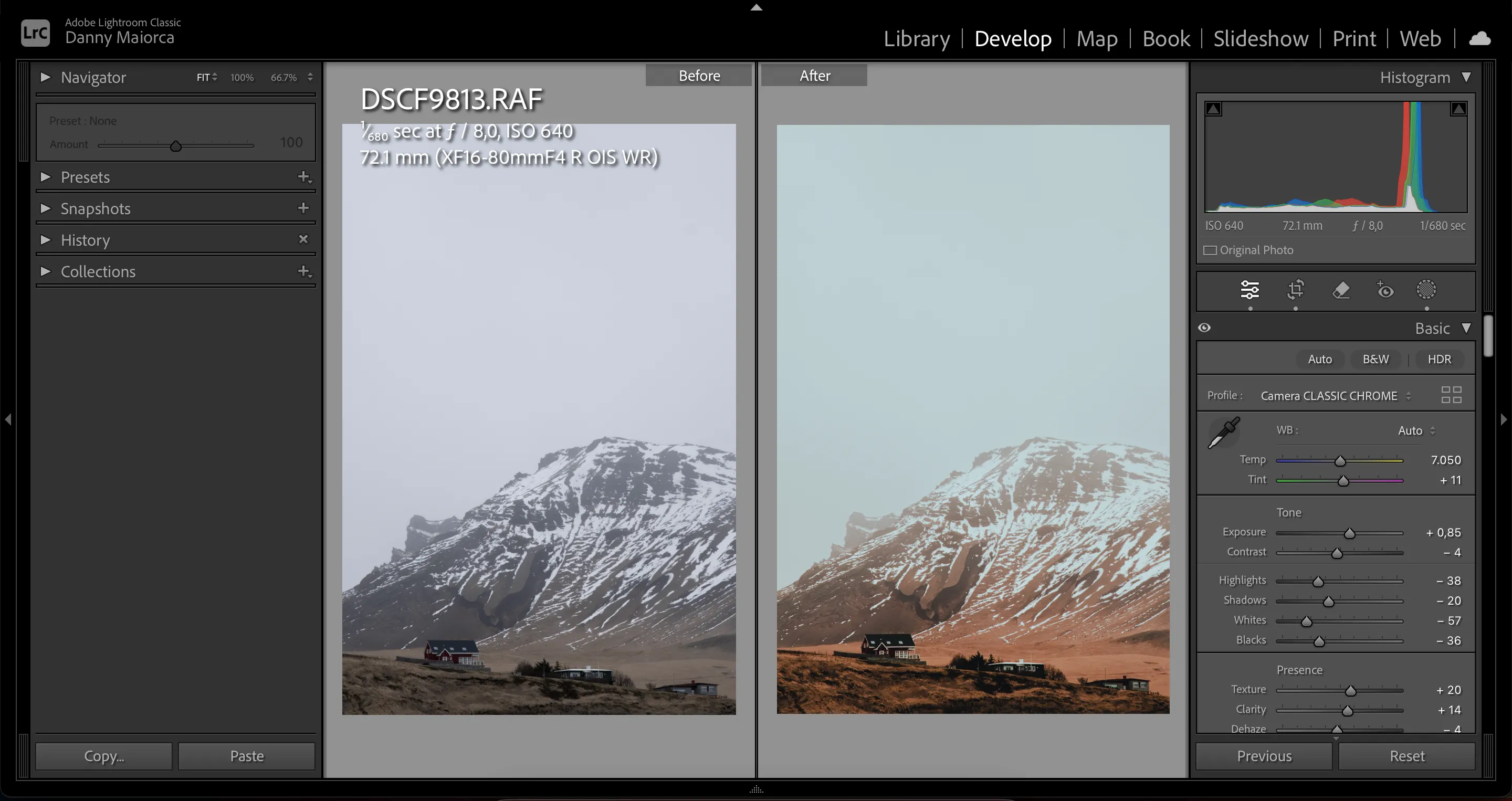 Ví dụ ảnh bị sai cân bằng trắng khi được AI tự động điều chỉnh trong Lightroom
