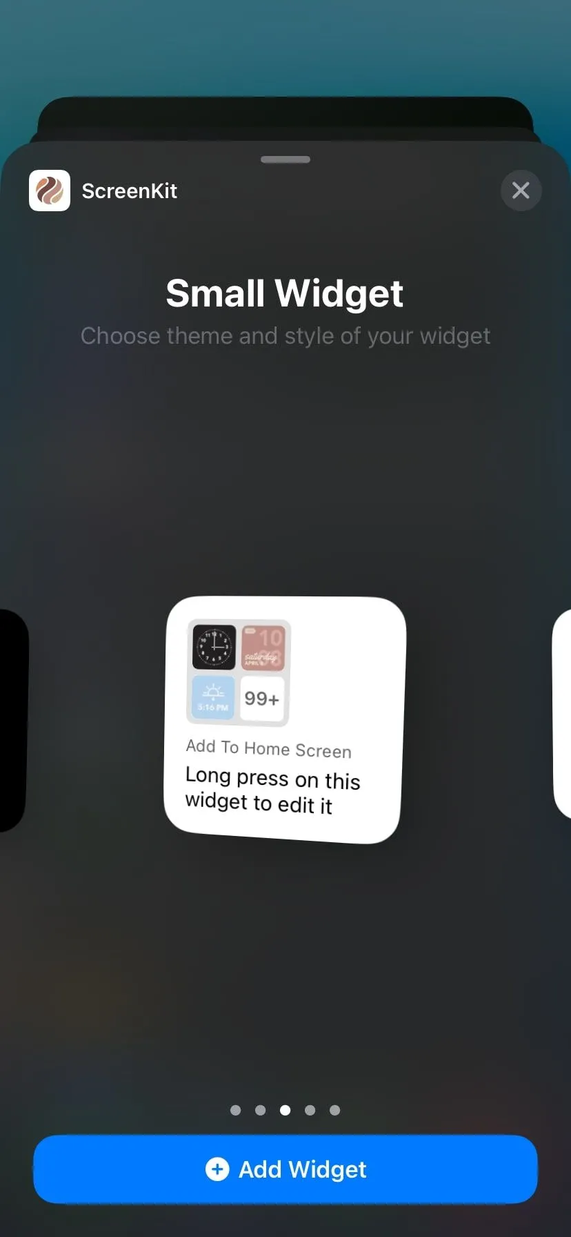 Widget ScreenKit theo phong cách thẩm mỹ trên màn hình chính iPhone