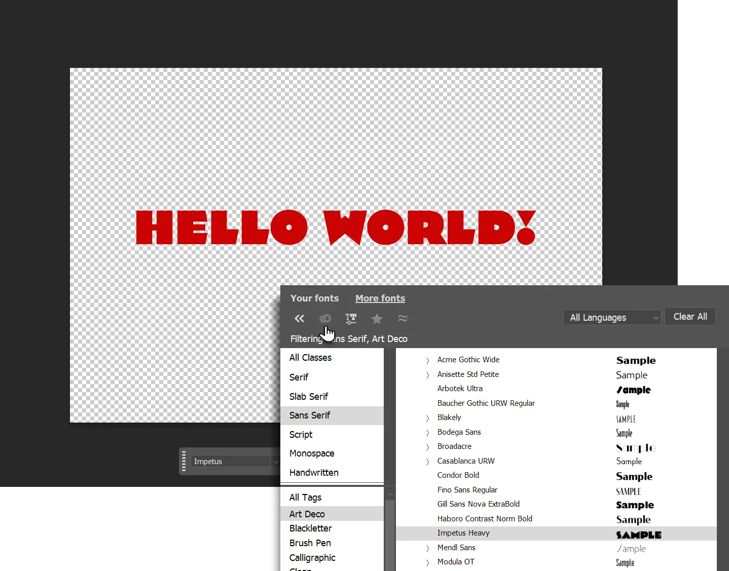 Xem trước font chữ trực tiếp trên giao diện Adobe Photoshop Font Browser