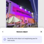 Xóa cột điện khỏi ảnh bằng công cụ Remove Object của Adobe Express, minh họa giao diện và thao tác chọn vật thể để xóa.